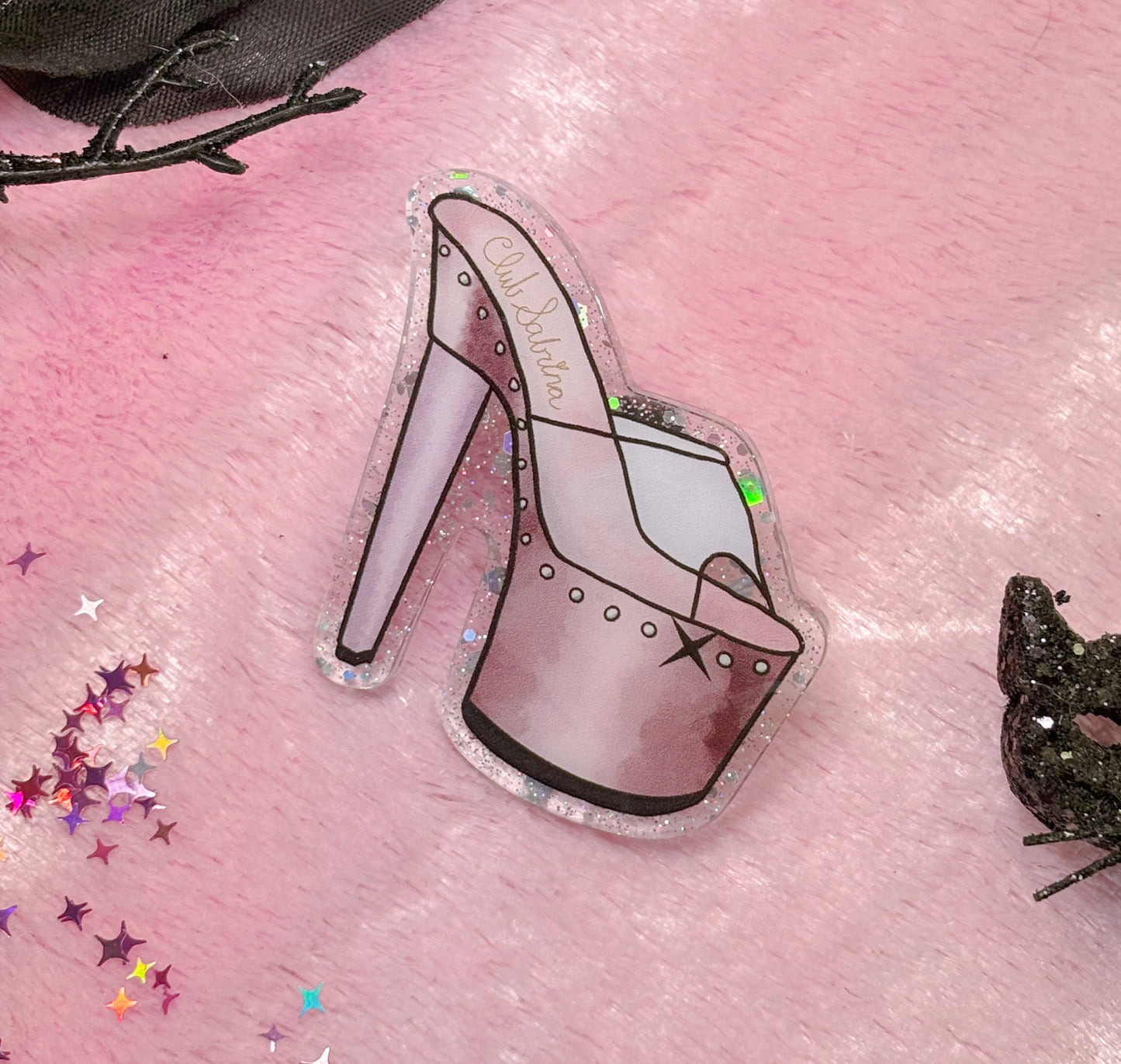 STRIPPER HEEL Acrylic Pin