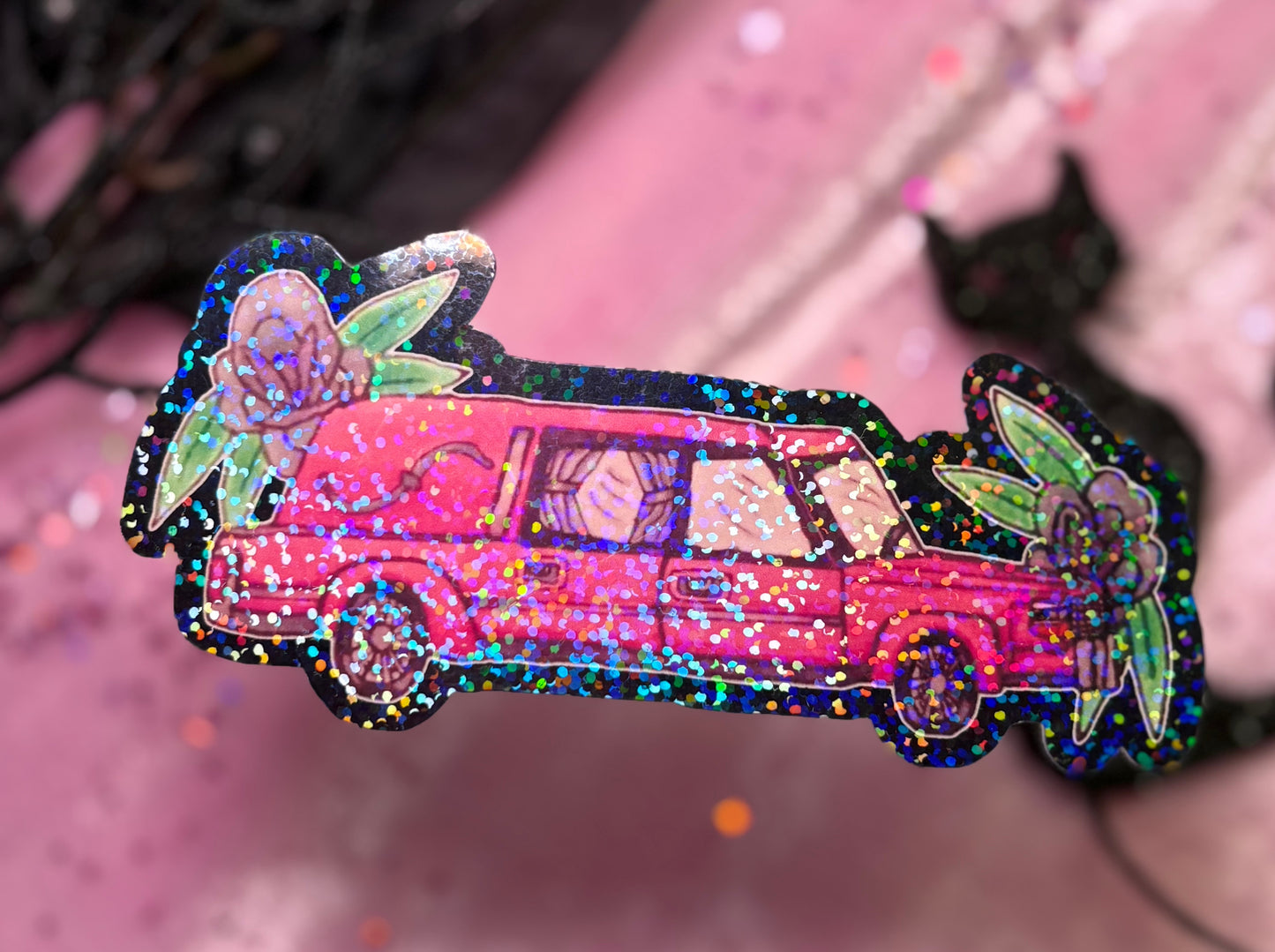 PINK HEARSE Sticker