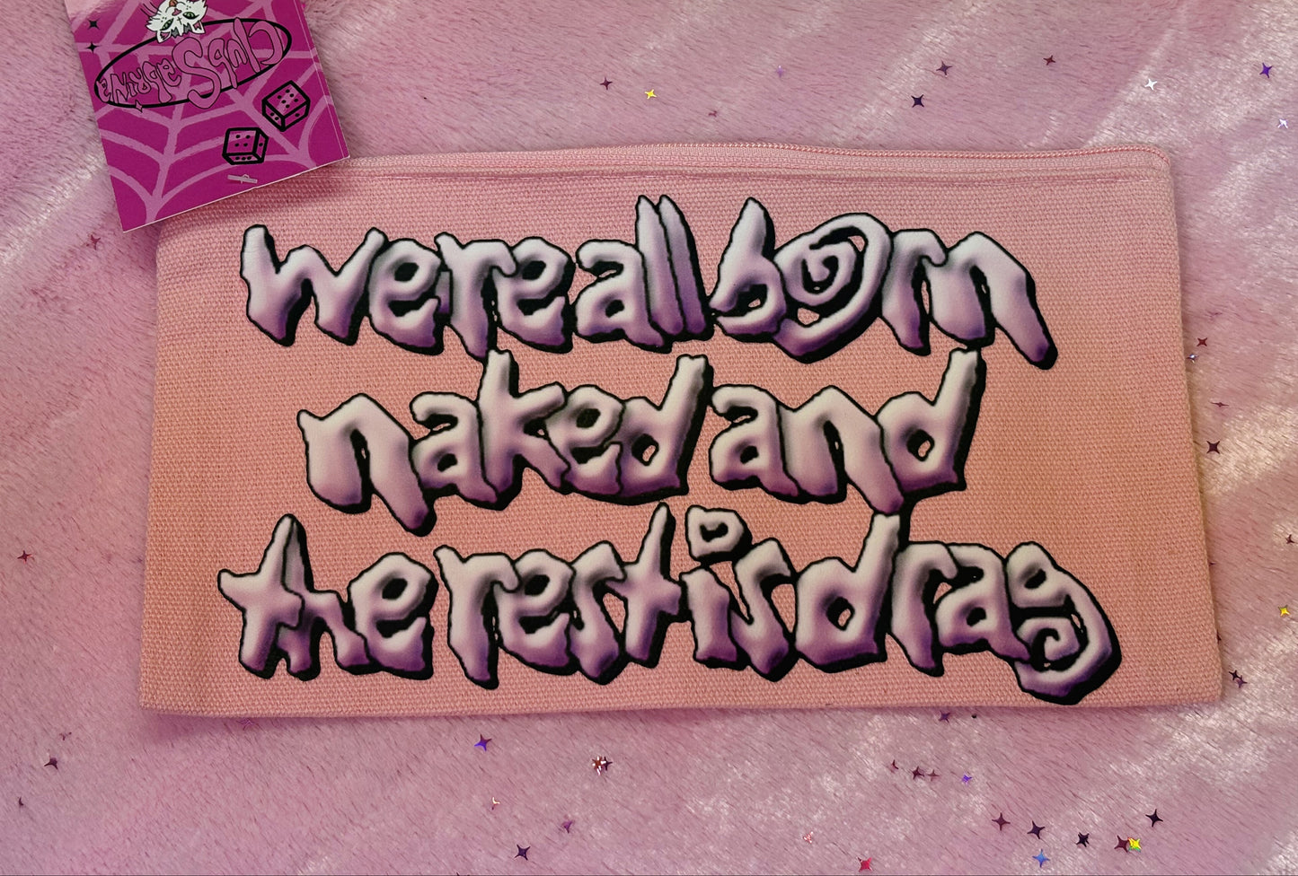 BORN NAKED Pink Zipper Pouch