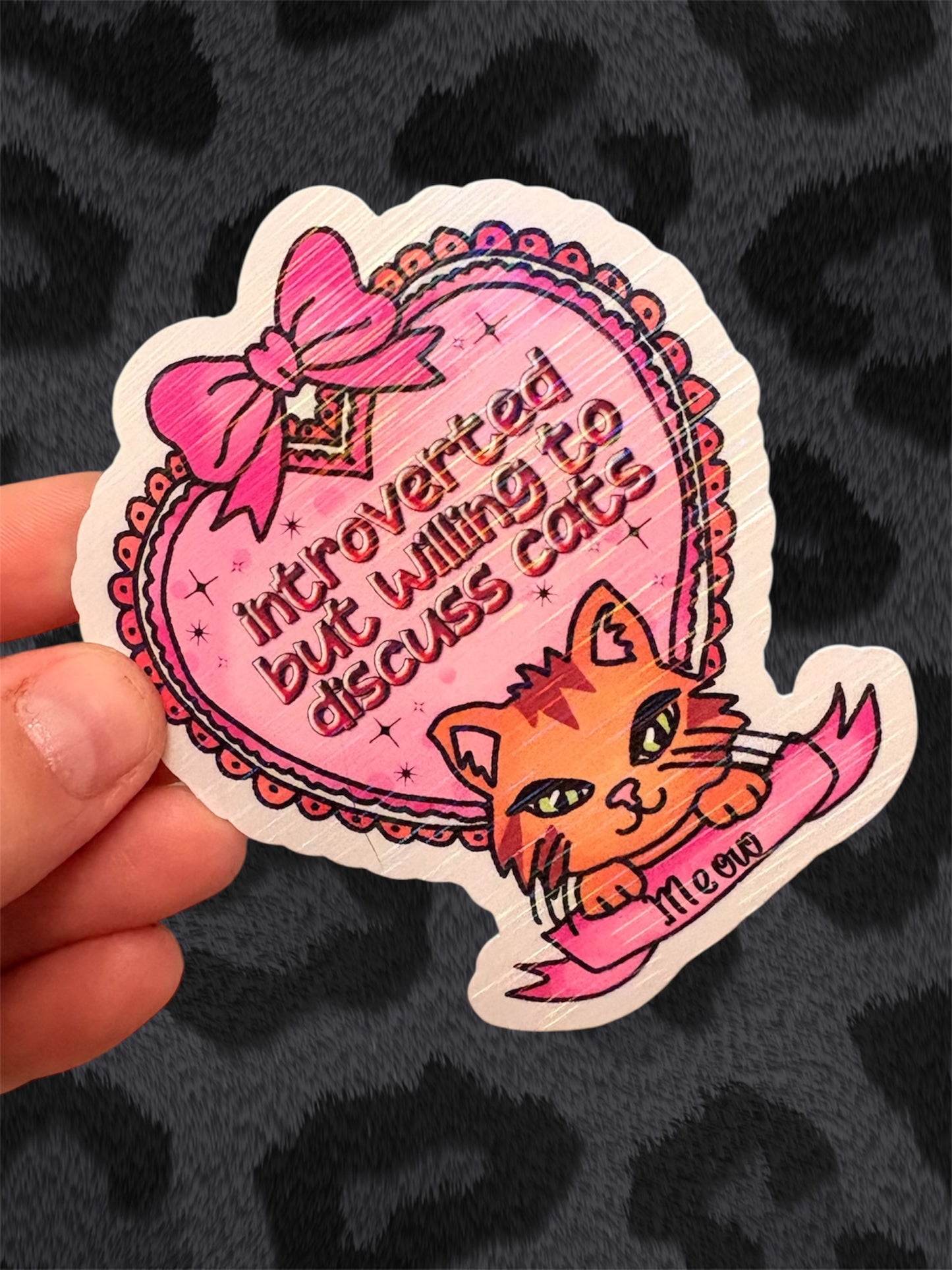 INTROVERTED BUT WILLING TO DISCUSS CATS Sticker