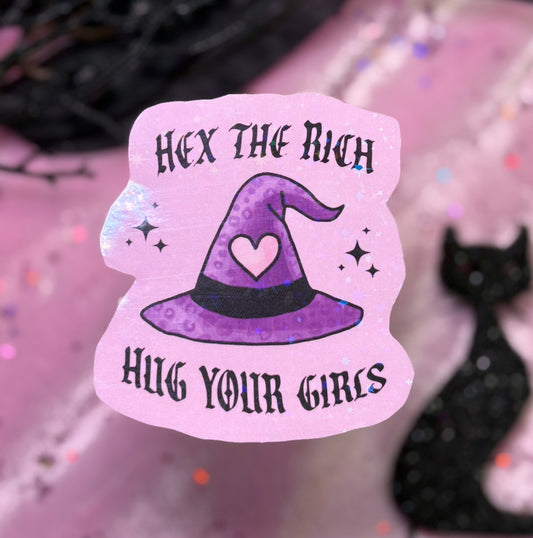 HEX THE RICH HUG YOUR GIRLS Sticker