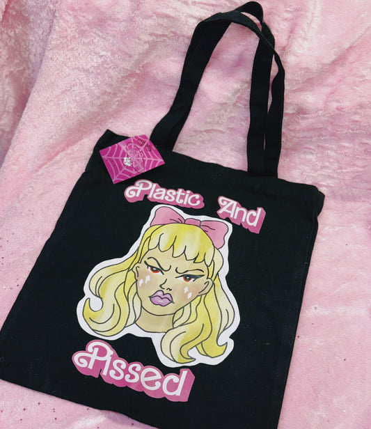PLASTIC AND PISSED Tote Bag